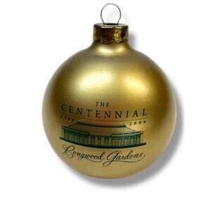 2006 Longwood Gardens Gold Glass Ball Ornament Centennial 2.6" Diameter